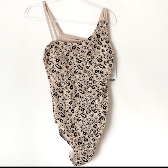 Time and Tru Leopard Jacquard One-Piece Swimsuit size XL NWT - Picture 2 of 8